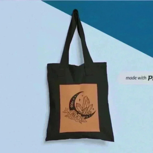 Boho crystal moon fantasy orange and black halloween everyday recycled t… - Picture 3 of 3